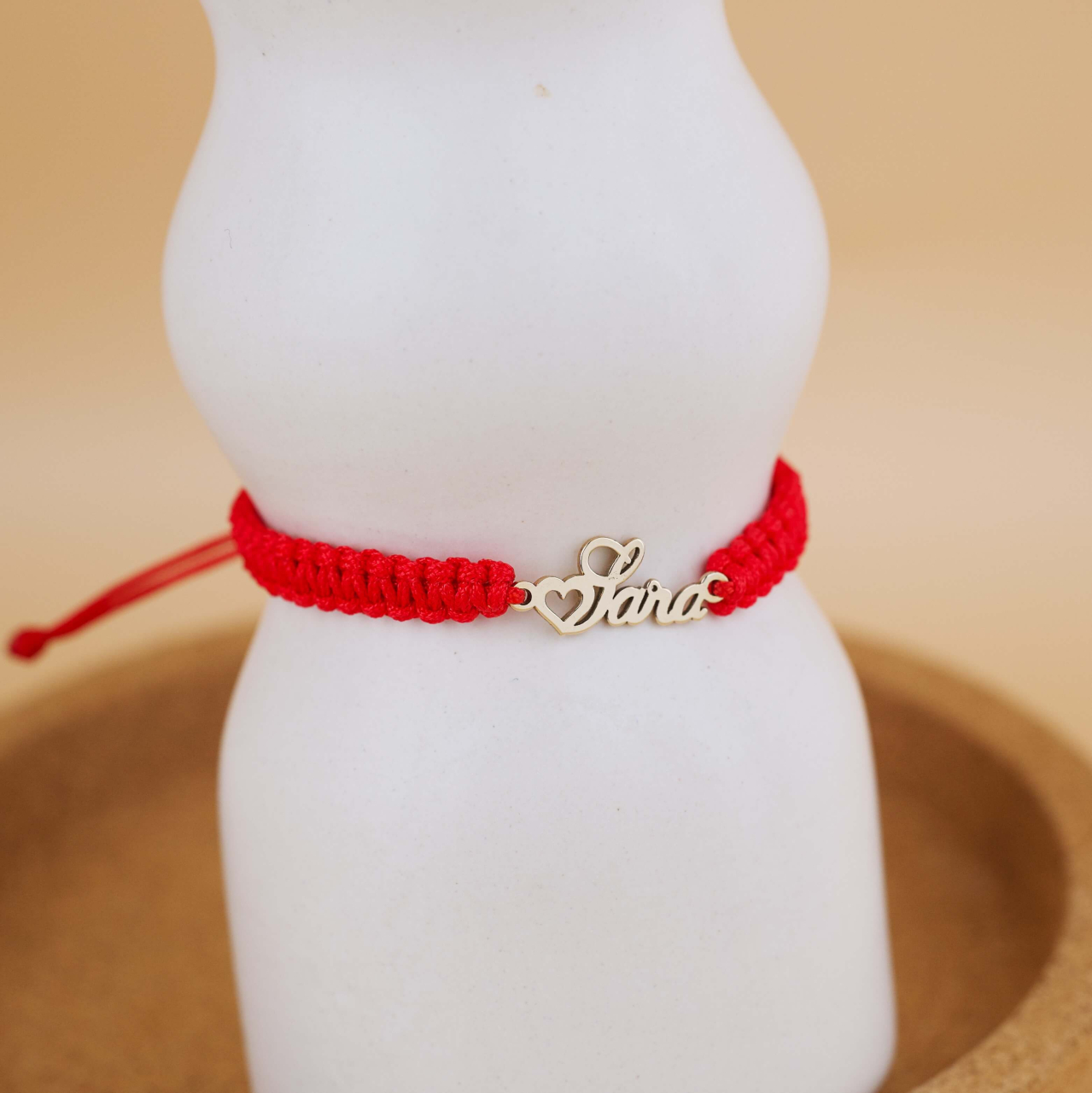 Bratara cu snur rosu copii si Nume Link Aur 14K [3]