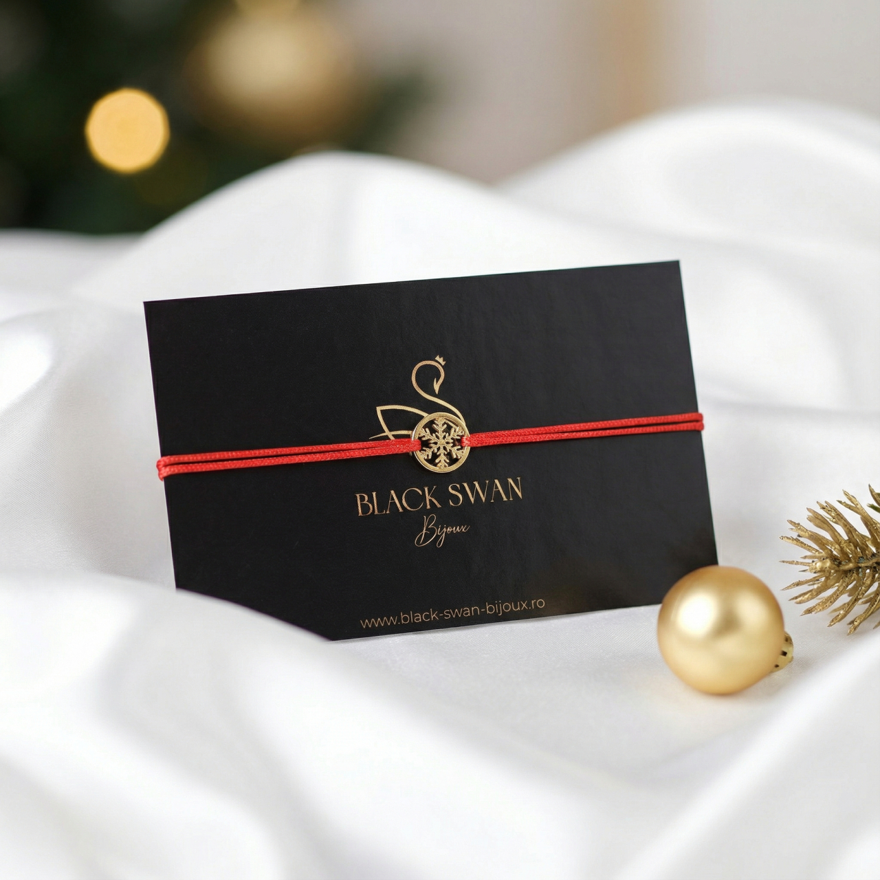 Bratara snur banut fulg de nea din Aur 14K - Winter Edition [2]