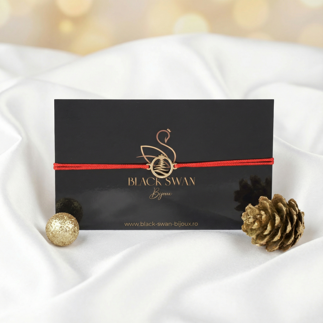 Bratara snur si Banut Brad de Craciun decuapt din din Aur 14K - Winter Edition [2]