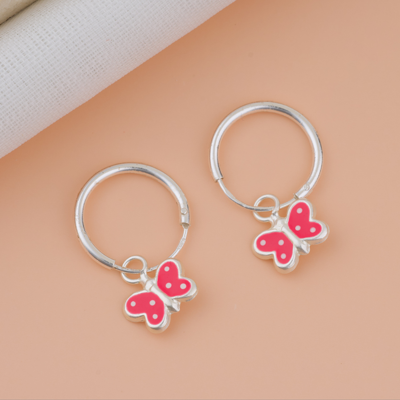 Cercei Argint Premium Girly cu tortita — Cercei fetite Fluturasi - Pelicula Anticoroziune [2]