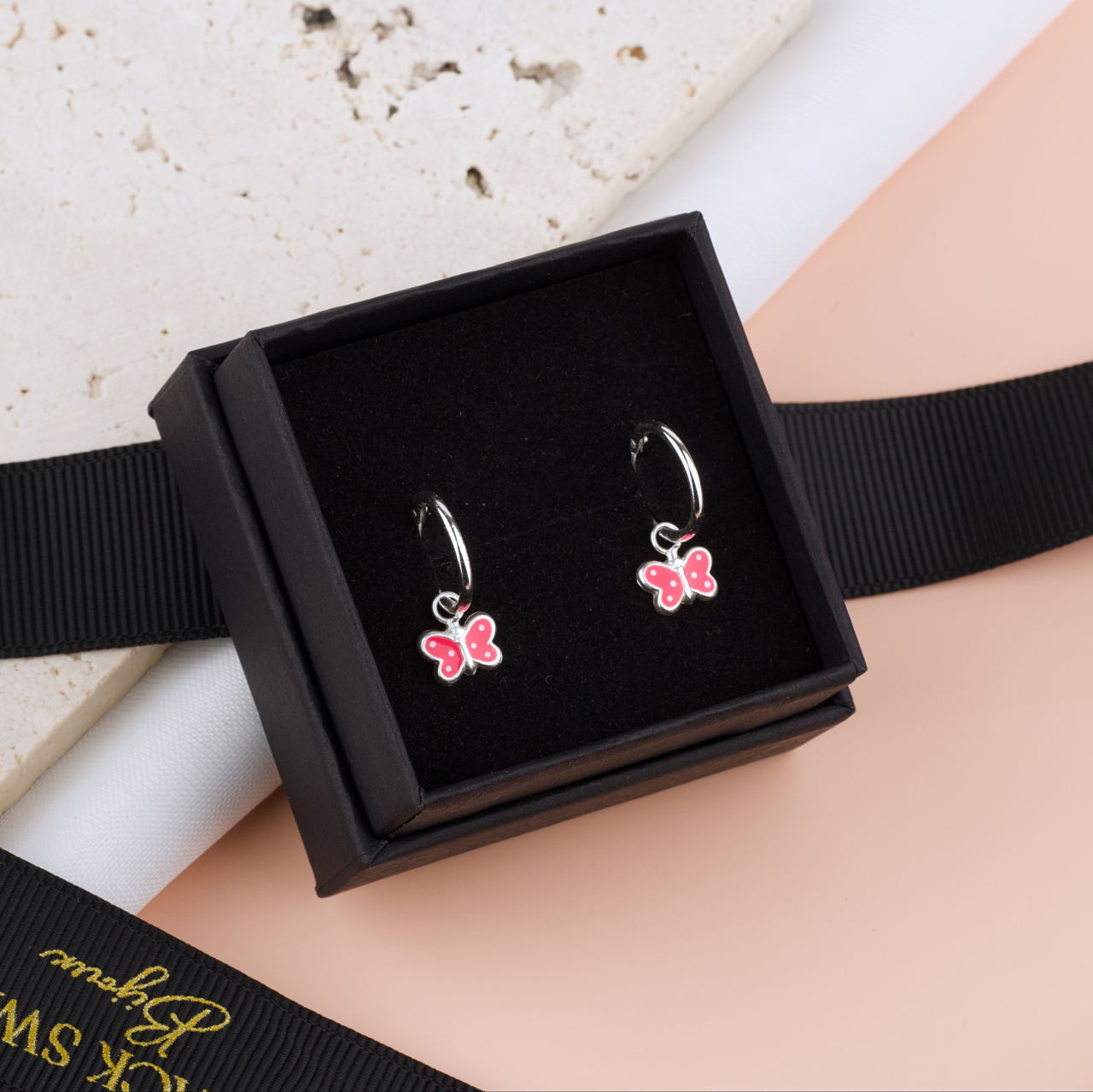 Cercei Argint Premium Girly cu tortita — Cercei fetite Fluturasi - Pelicula Anticoroziune [3]