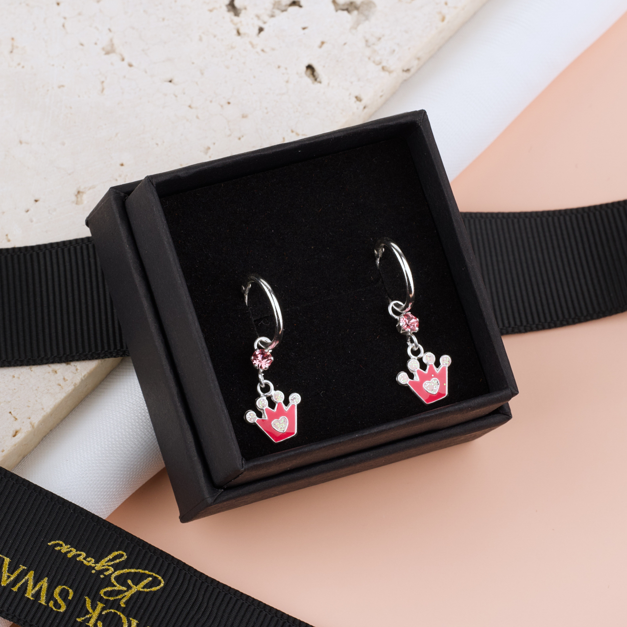 Cercei Argint Premium Girly cu tortita — Cercei fetite Coroana Printesa - Pelicula Anticoroziune [2]