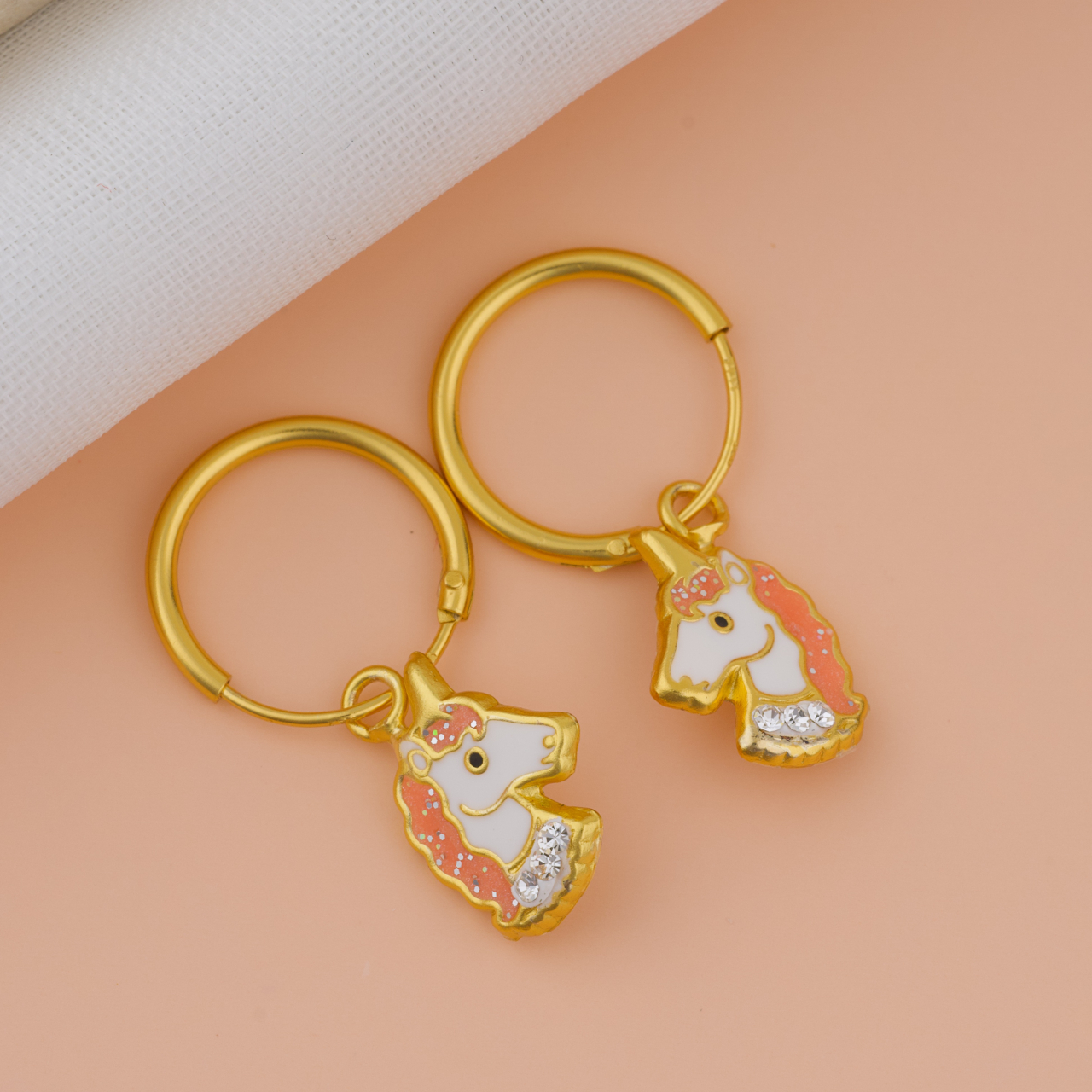 Cercei Argint Premium Girly cu tortita — Cercei fetite cu Unicorn / Inorog -  Pelicula Anticoroziune [2]