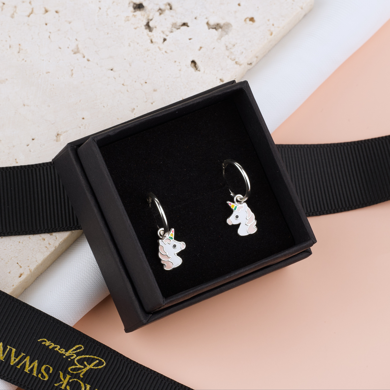 Cercei Argint Premium Girly cu tortita — Cercei Unicorn / Inorog Roz - Pelicula Anticoroziune [3]