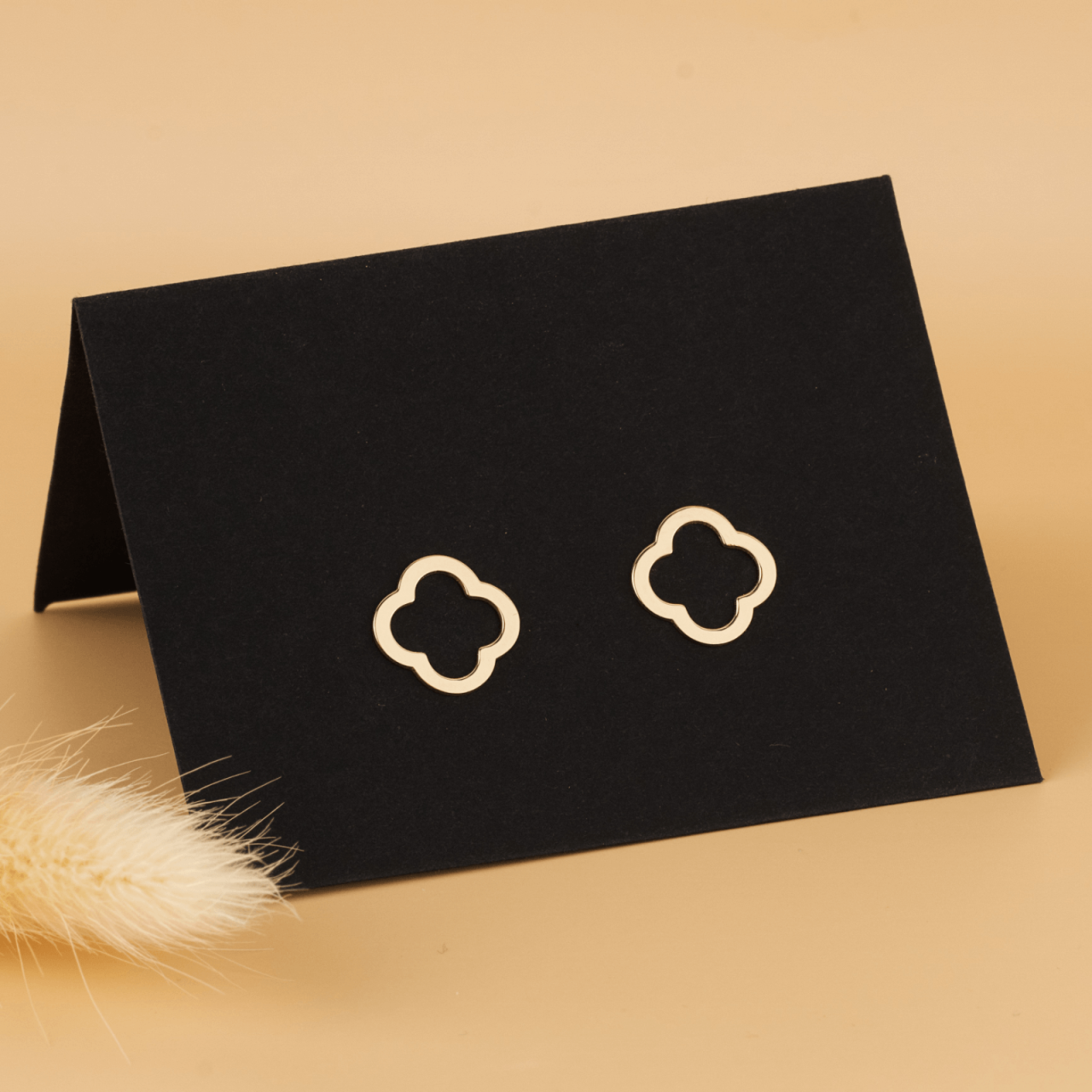 Cercei Aur 14K cu cheita model Clover / Trifoi cu 4 Foi [2]