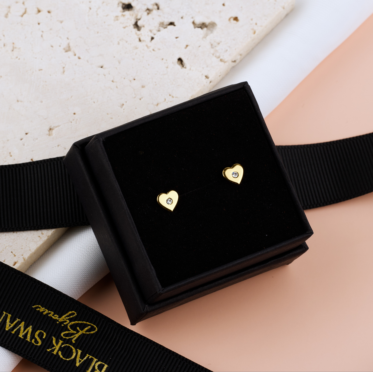 Cercei Inimioara cu Cristal din Argint 925 Placat cu Aur 24K — Pelicula Anticoroziune [3]