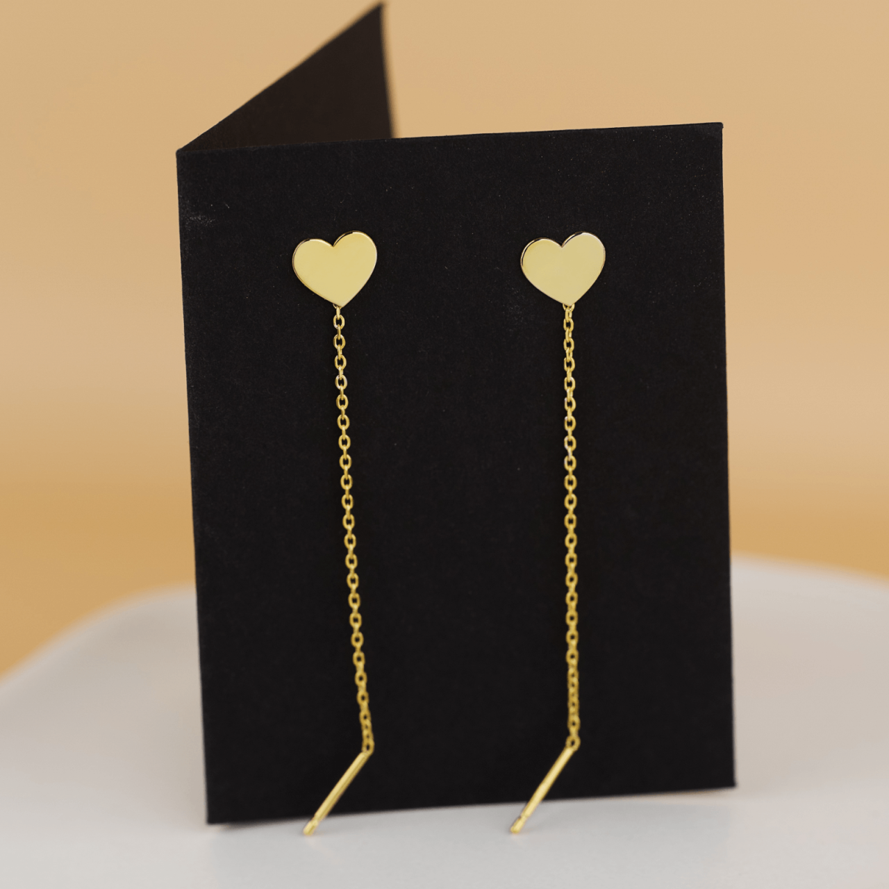 Cercei Inimioara cu extensie de lantisor Argint 925 Suflat cu Aur 18K [2]