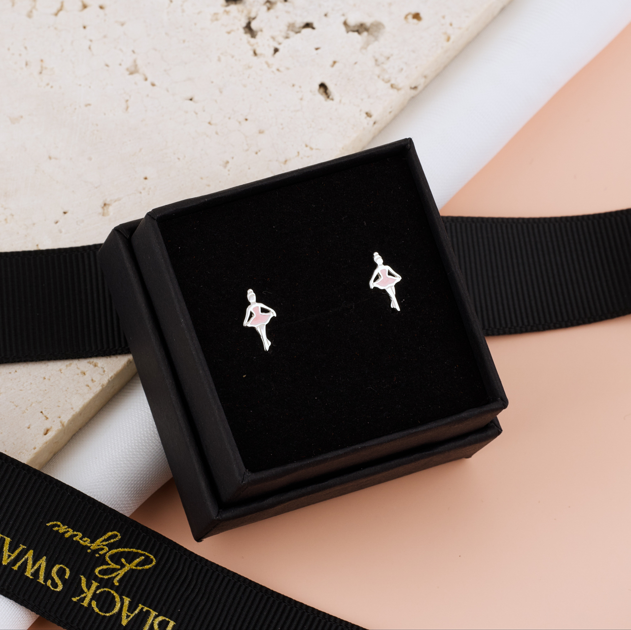 Cercei Premium Balerina din Argint 925 pentru fetite — Cheita cu Protectie Silicon Ureche [3]