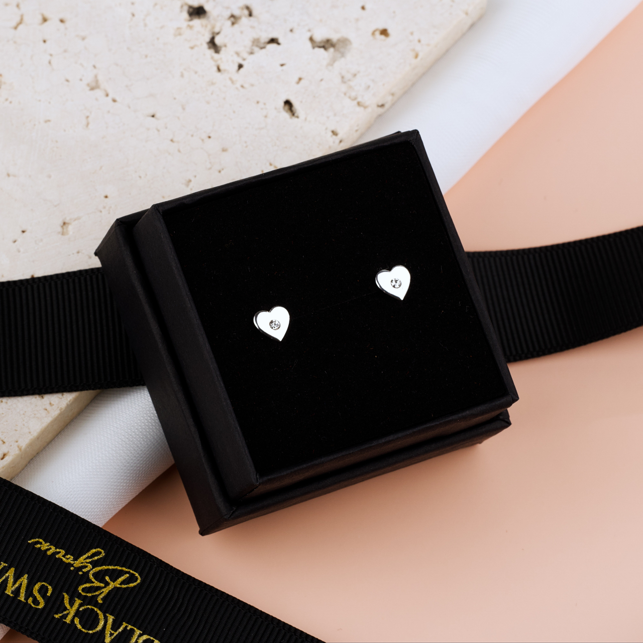 Cercei Inimioara cu Cristal din Argint 925  — Pelicula Anticoroziune [2]