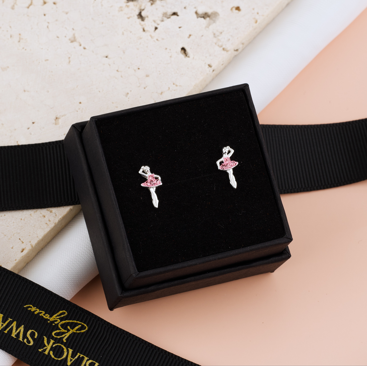 Cercei Premium Balerina din Argint 925 pentru fetite — Cheita cu Protectie Silicon Ureche [3]