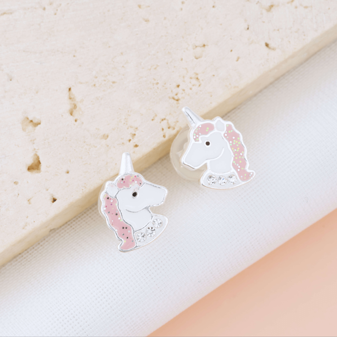 Cercei Premium Fetite Unicorn / Inorog din Argint 925 — Cheita cu Protectie Ureche [3]