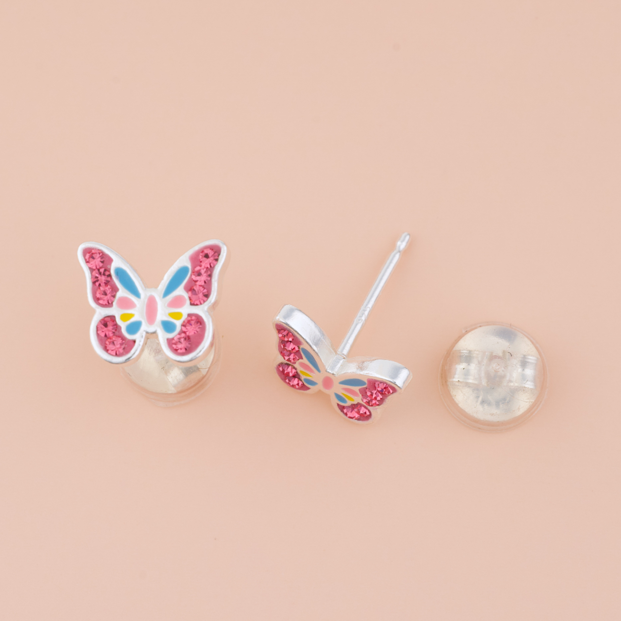 Cercei Premium Fetite Fluture din Argint 925 — Cheita cu Protectie Ureche [2]