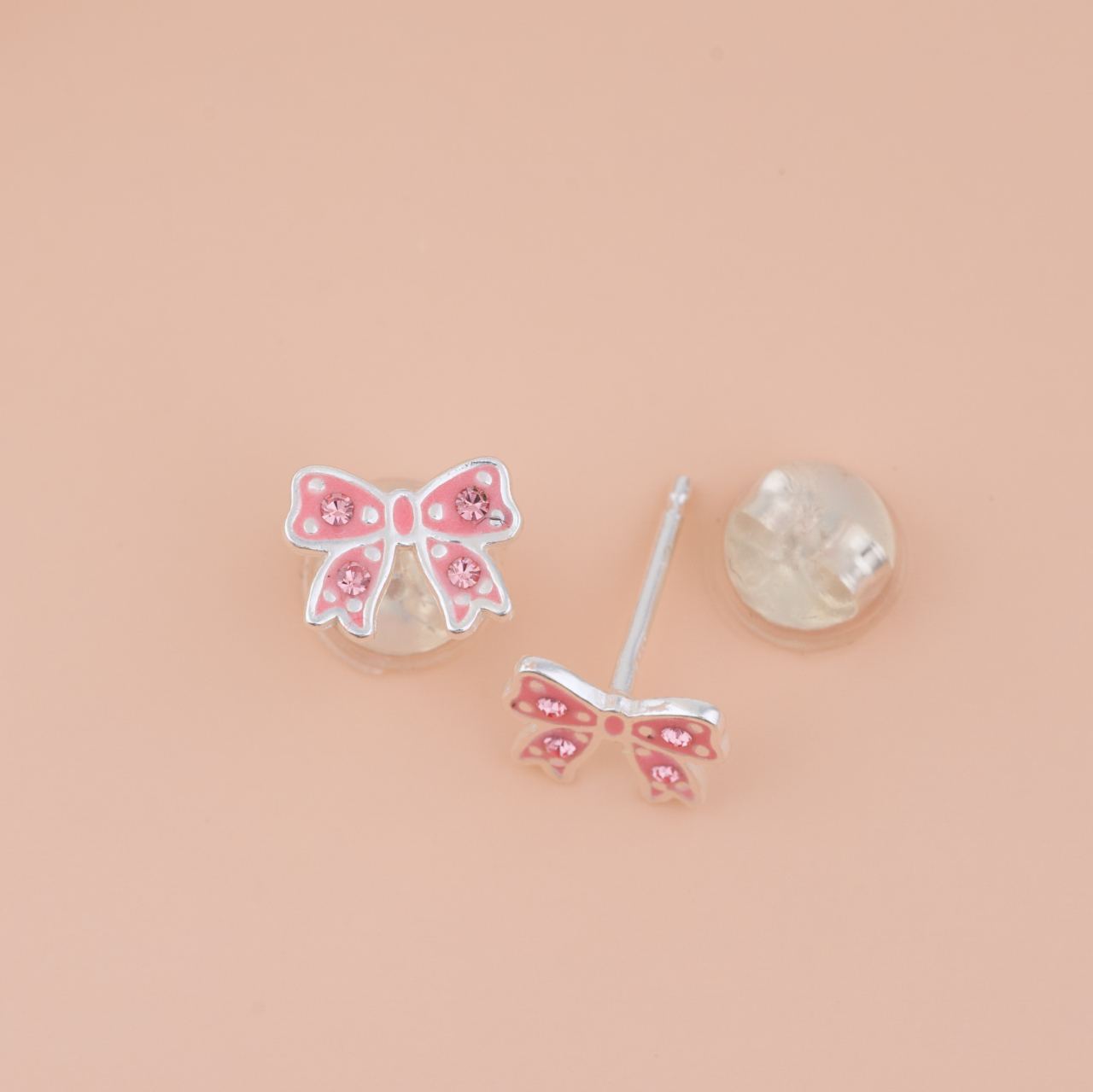 Cercei Premium Fundita din Argint 925 pentru fetite — Cheita cu Protectie Silicon Ureche [2]