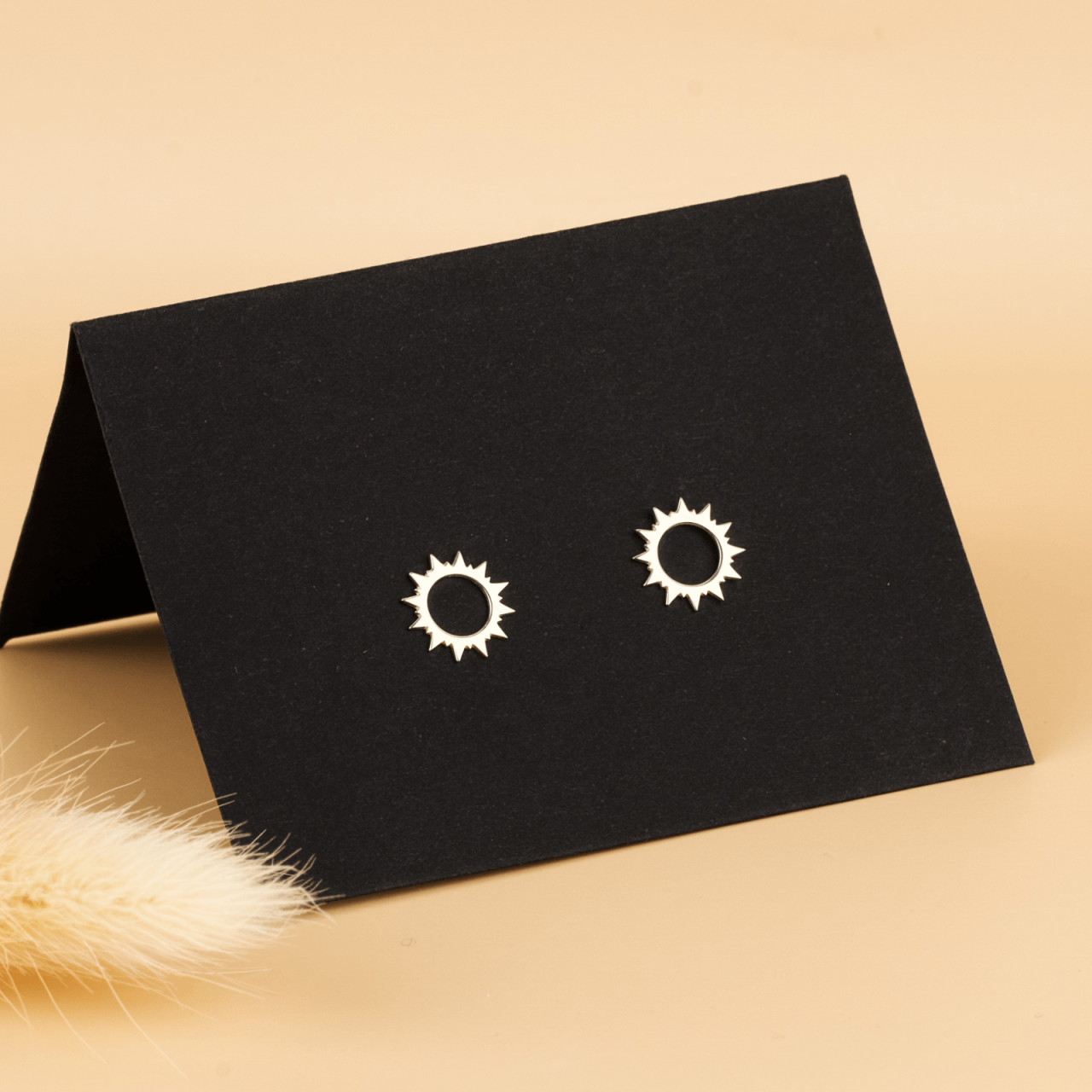 Cercei Soare cu cheita din Argint  / Argint suflat cu Aur 18K [2]