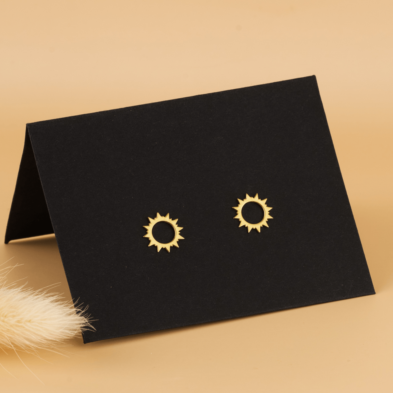 Cercei Soare cu cheita din Argint  / Argint suflat cu Aur 18K [4]