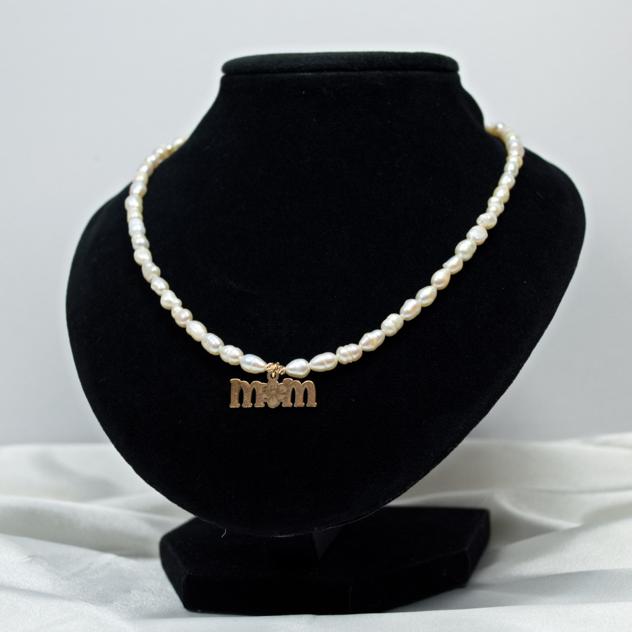 Colier din perle naturale cu pandantiv din aur 14K 'Mama' [3]