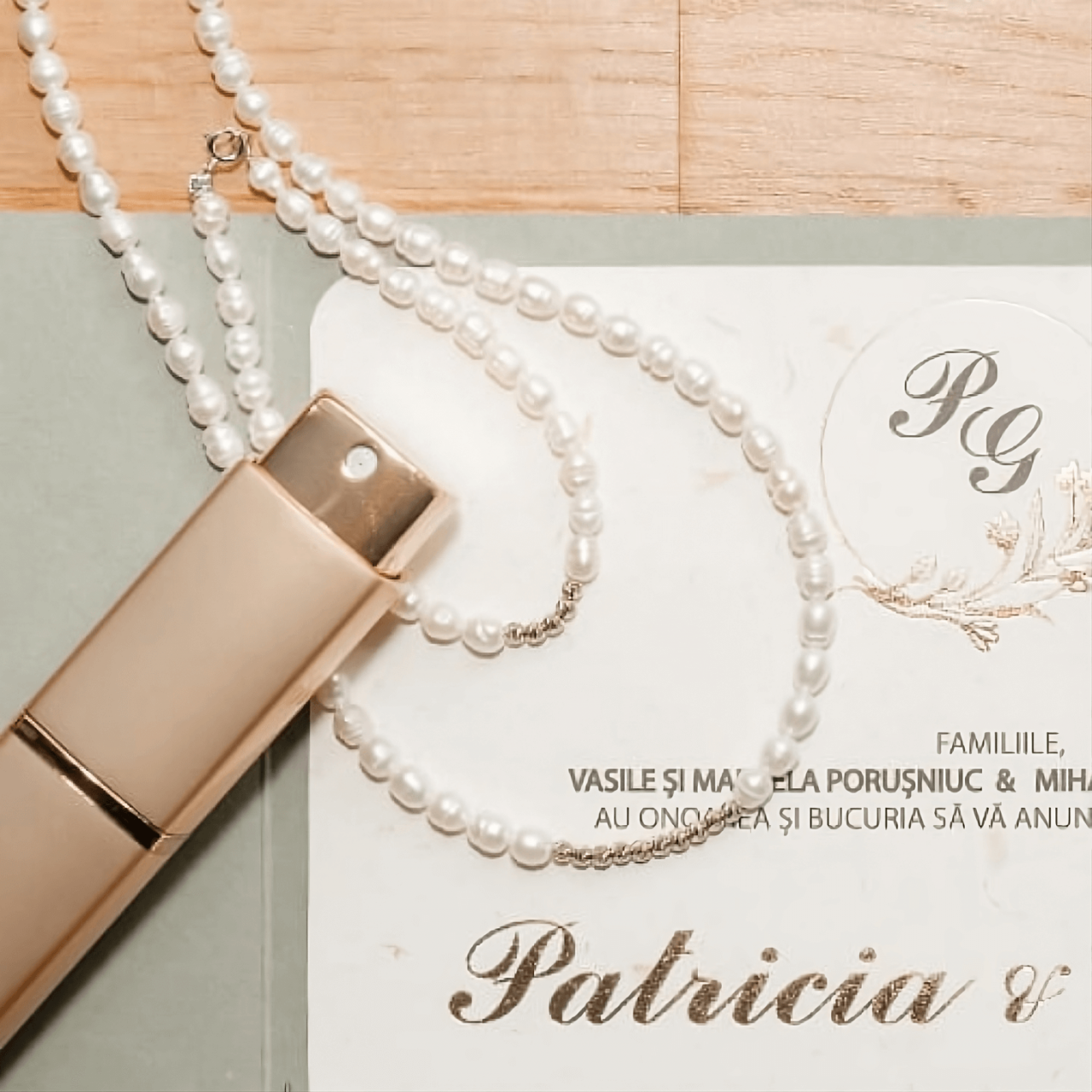 Colier din perle naturale si bilute din aur 14K [4]
