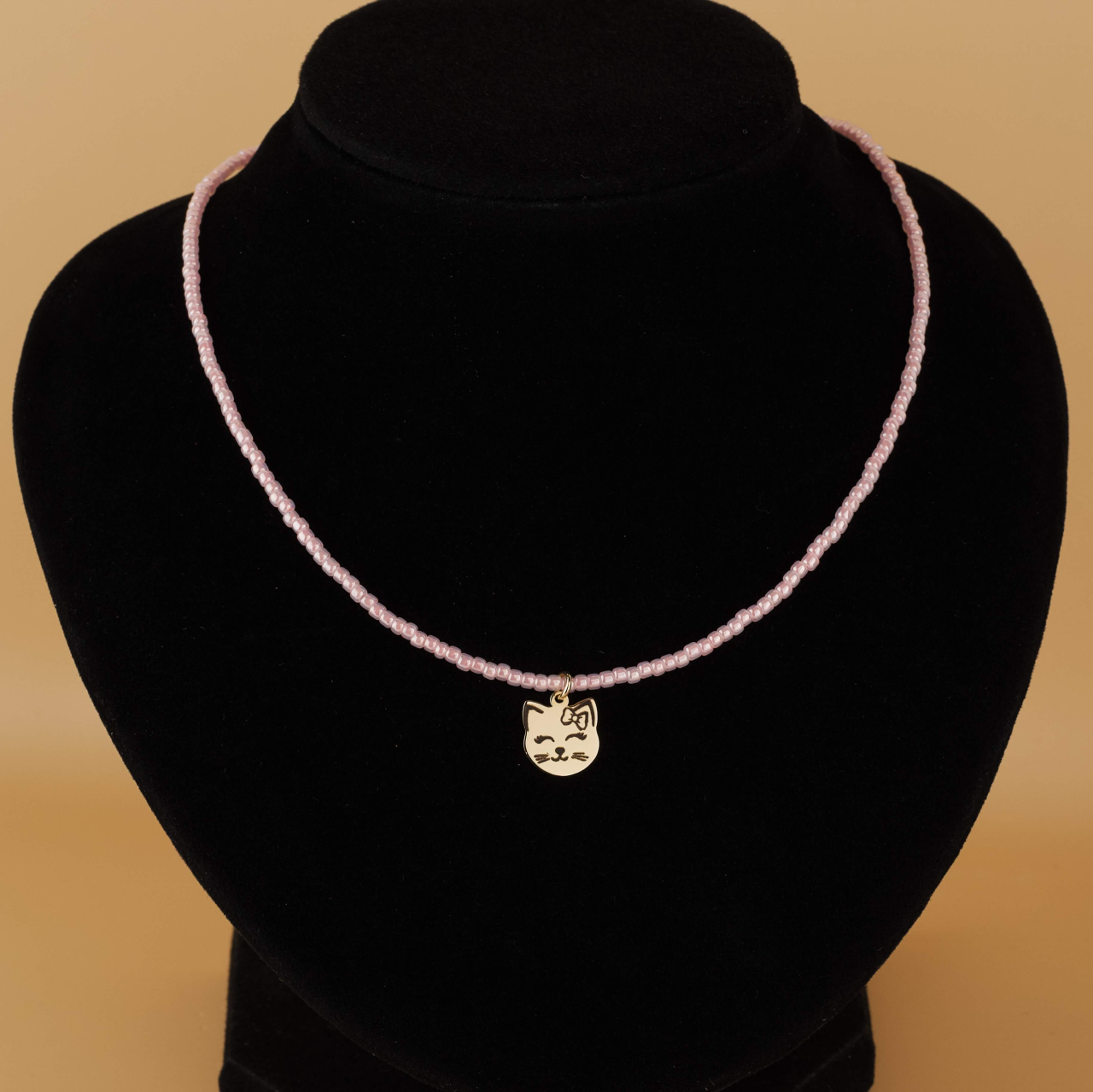 Colier fetite cu margele colorate si Pandantiv din Aur 14K Pisicuta Hello Kitty [6]