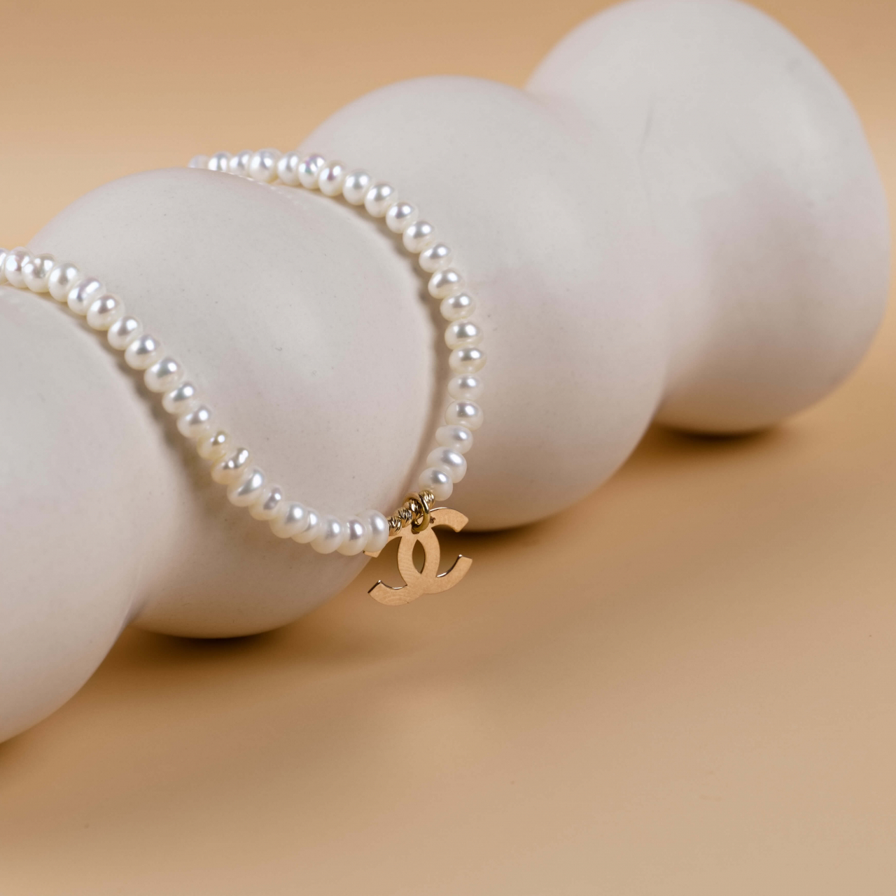 Colier perle naturale de cultura si pendant din aur Chanel [3]