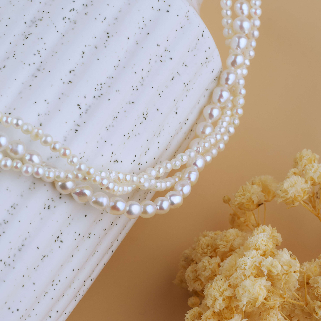 Colier perle naturale impletit  - Colier perle Mireasa si Aur 14K [2]