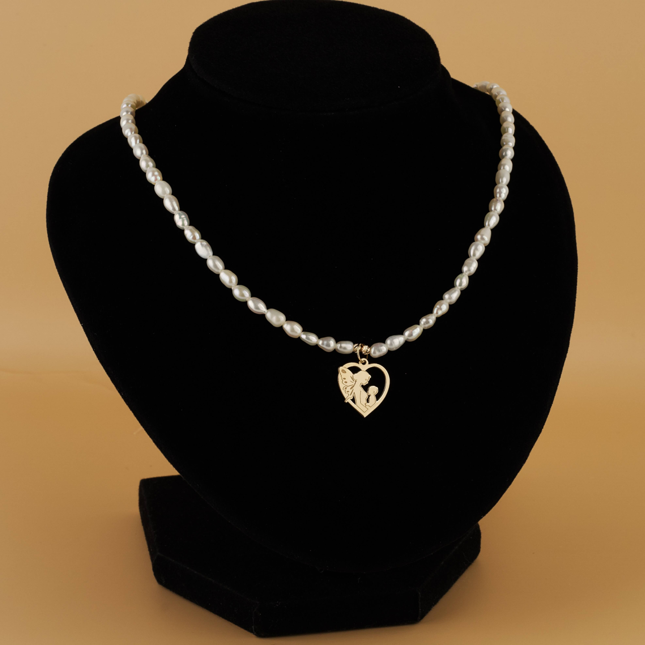 Colier perle naturale si pandantiv din Aur 14K - Mama si Bebe [3]