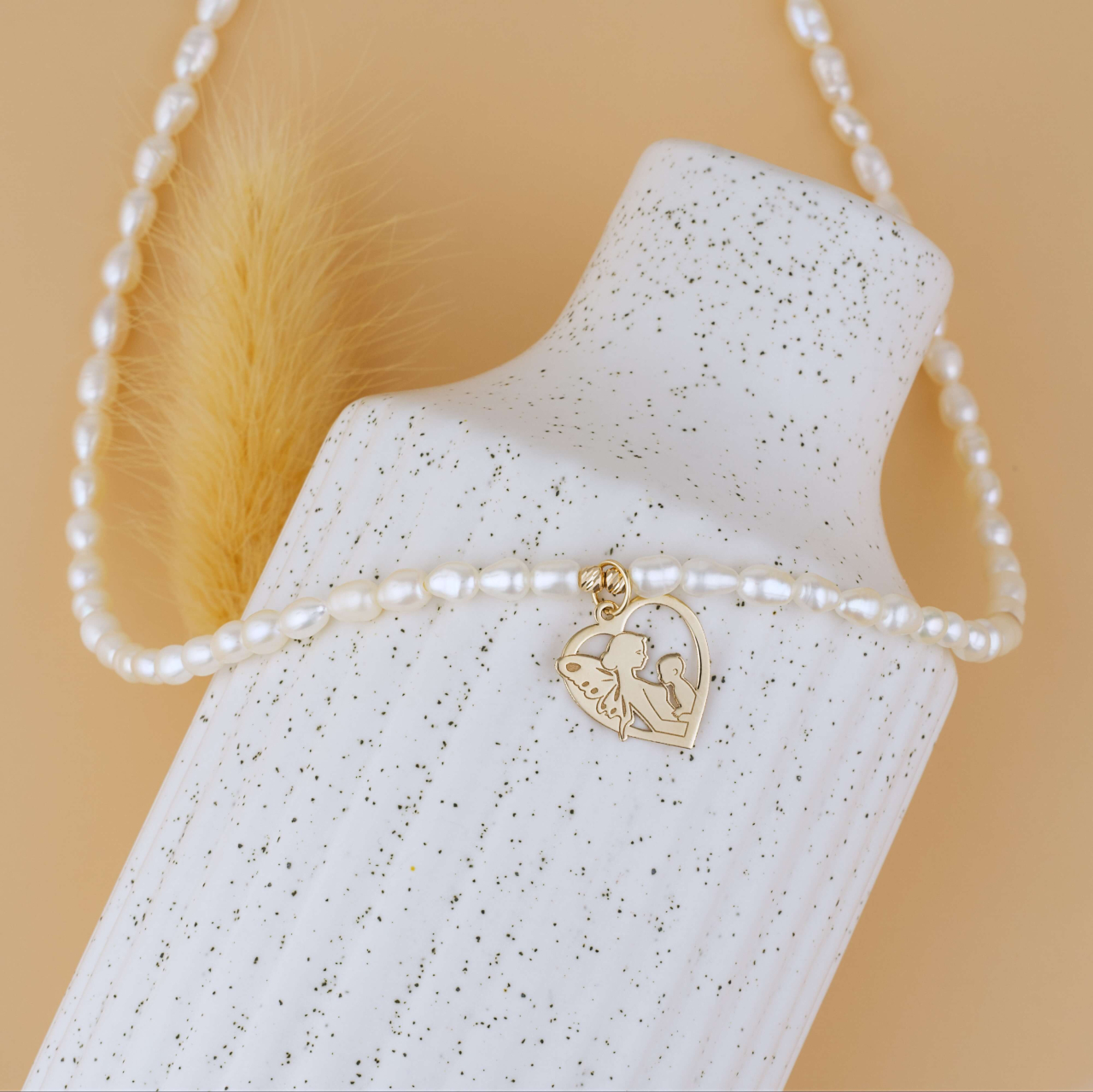 Colier perle naturale si pandantiv din Aur 14K - Mama si Bebe [2]