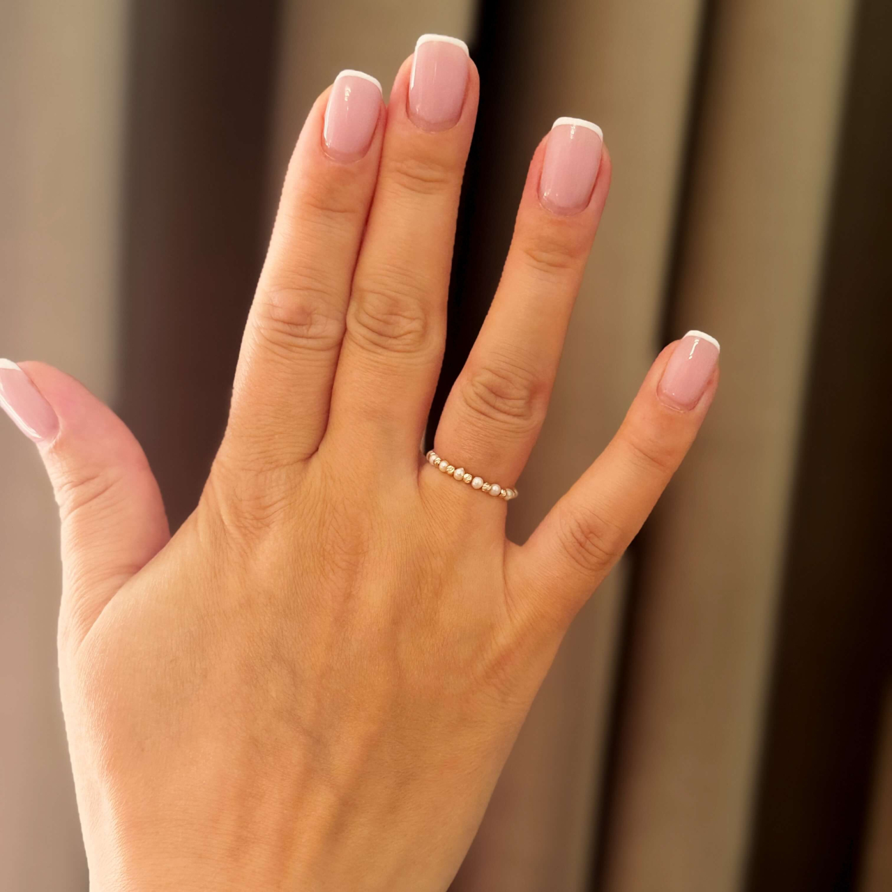 Inel din Perle Naturale de Cultura si Bilute din Aur 14K | Inel Elegant Lucrat Manual [8]