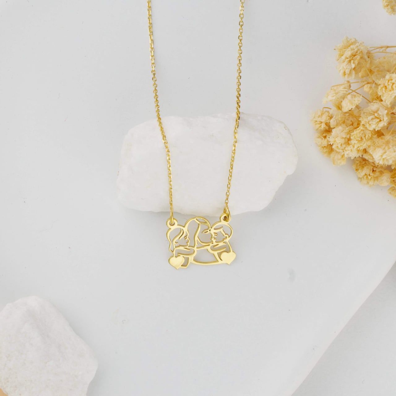 Lantisor din Argint 925 placat cu Aur 18K - Mama si copiii [3]