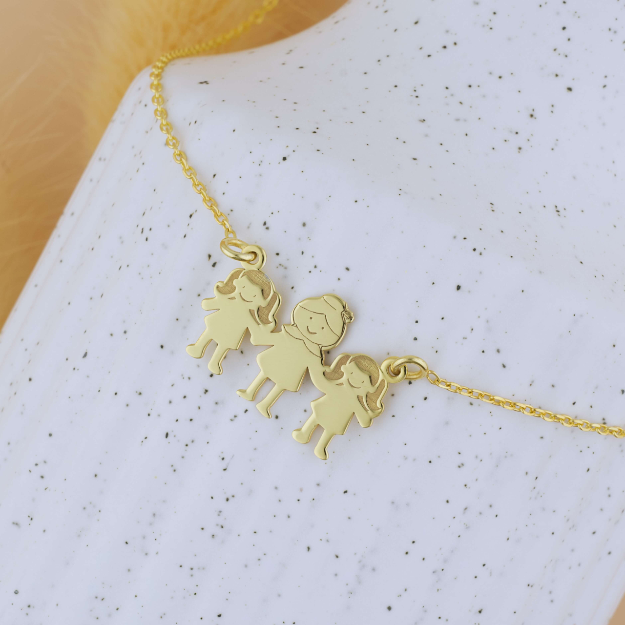 Lantisor Bunica si Nepoteii - Argint / Argint suflat cu Aur 18K - Cadou Bunica [3]