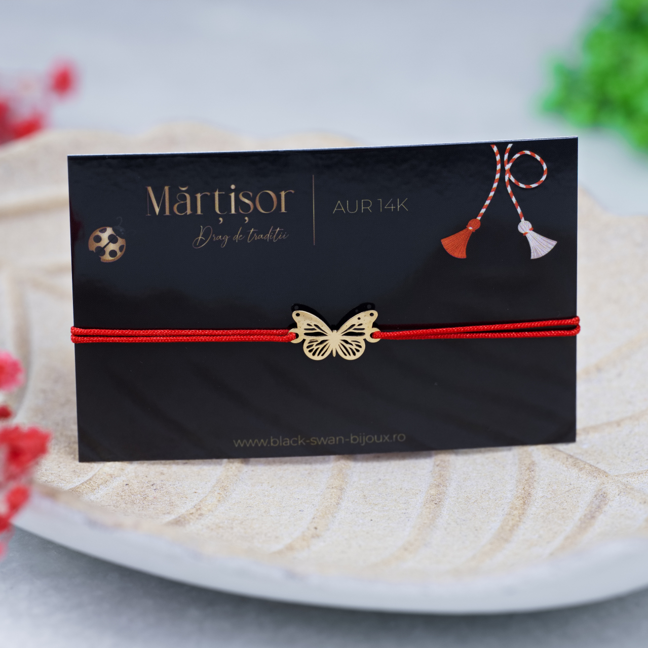 Martisor bratara cu snur Fluture din aur 14K [1]