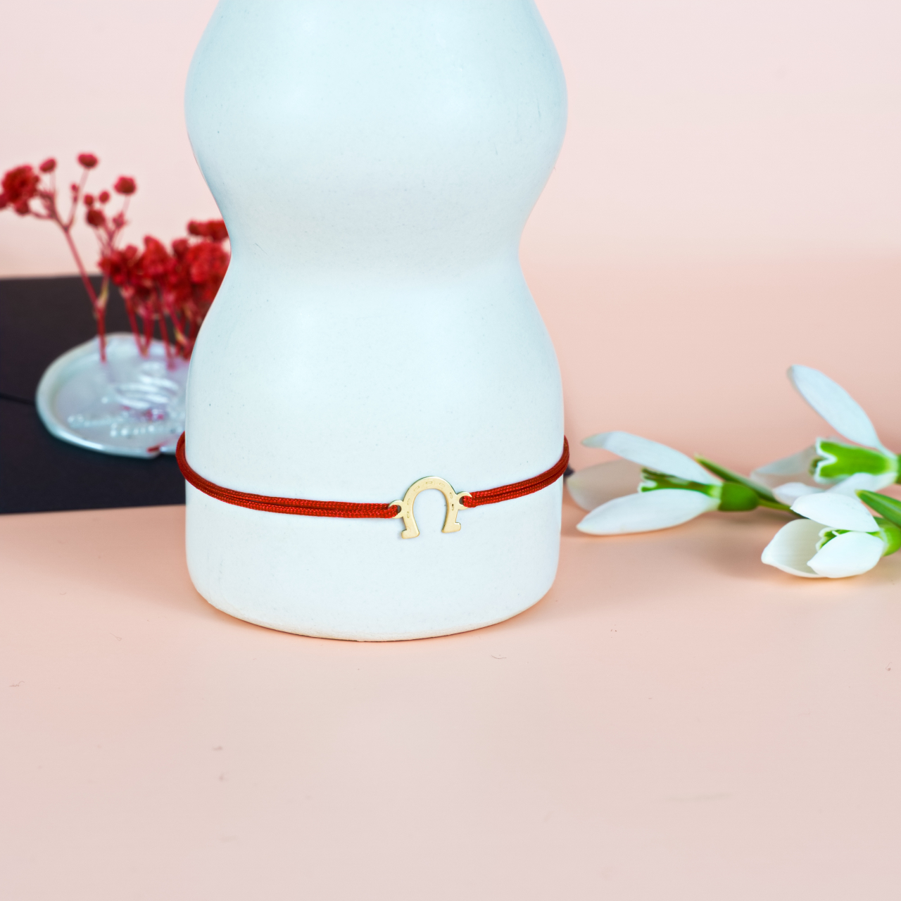 Martisor bratara cu snur Potcoava din aur 14K [3]