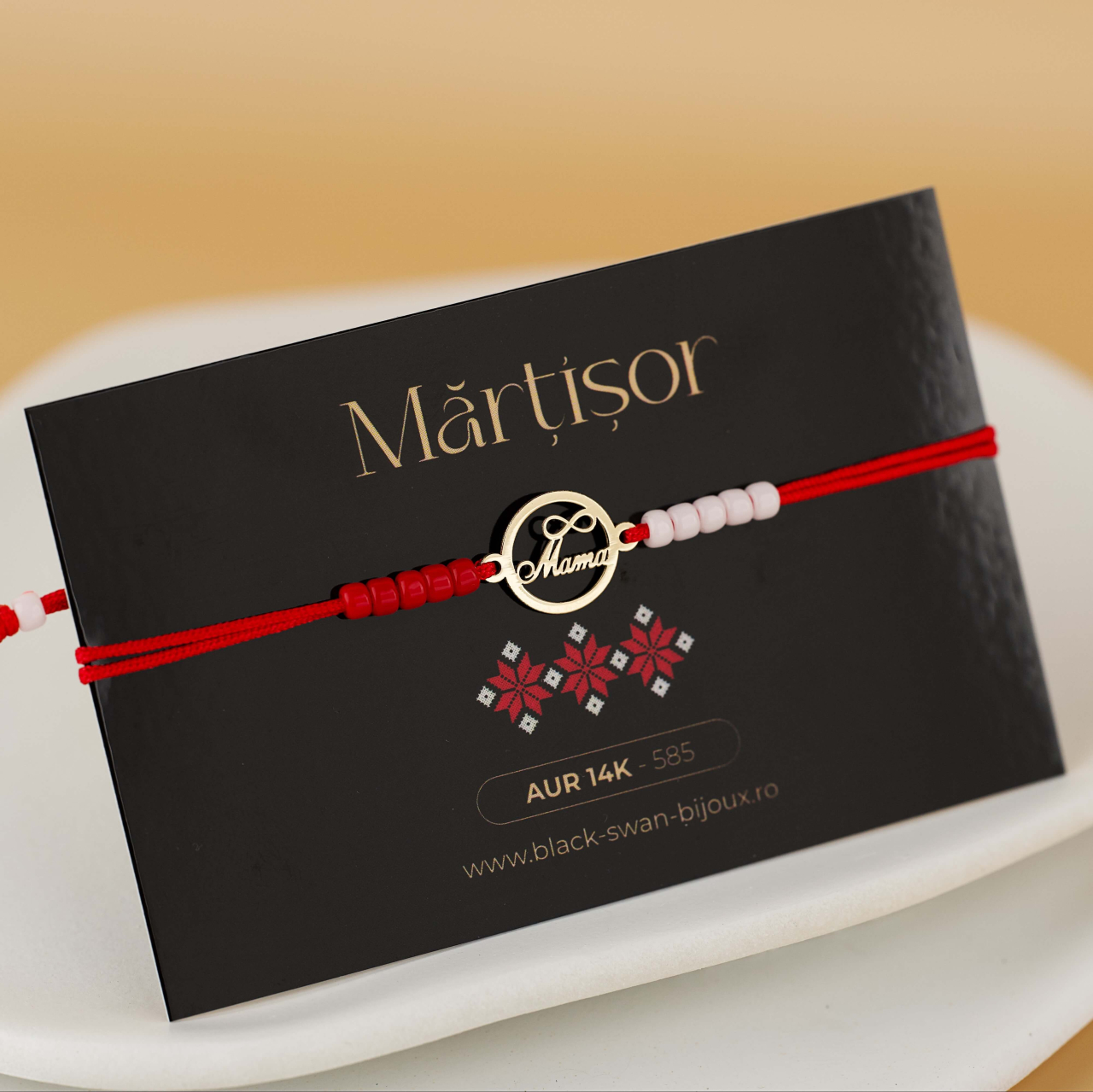 Martisor Bratara cu Snur si Banut din Aur 14K „Mama” [2]