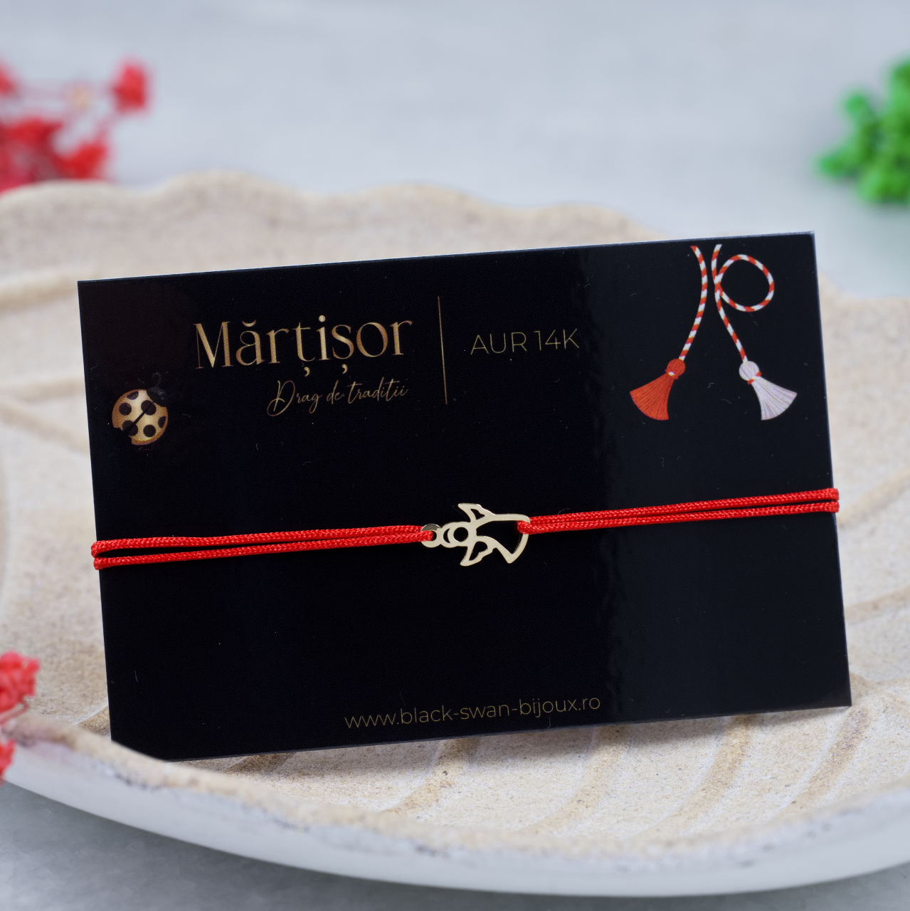 Martisor bratara cu snur si Ingeras din Aur 14K [1]