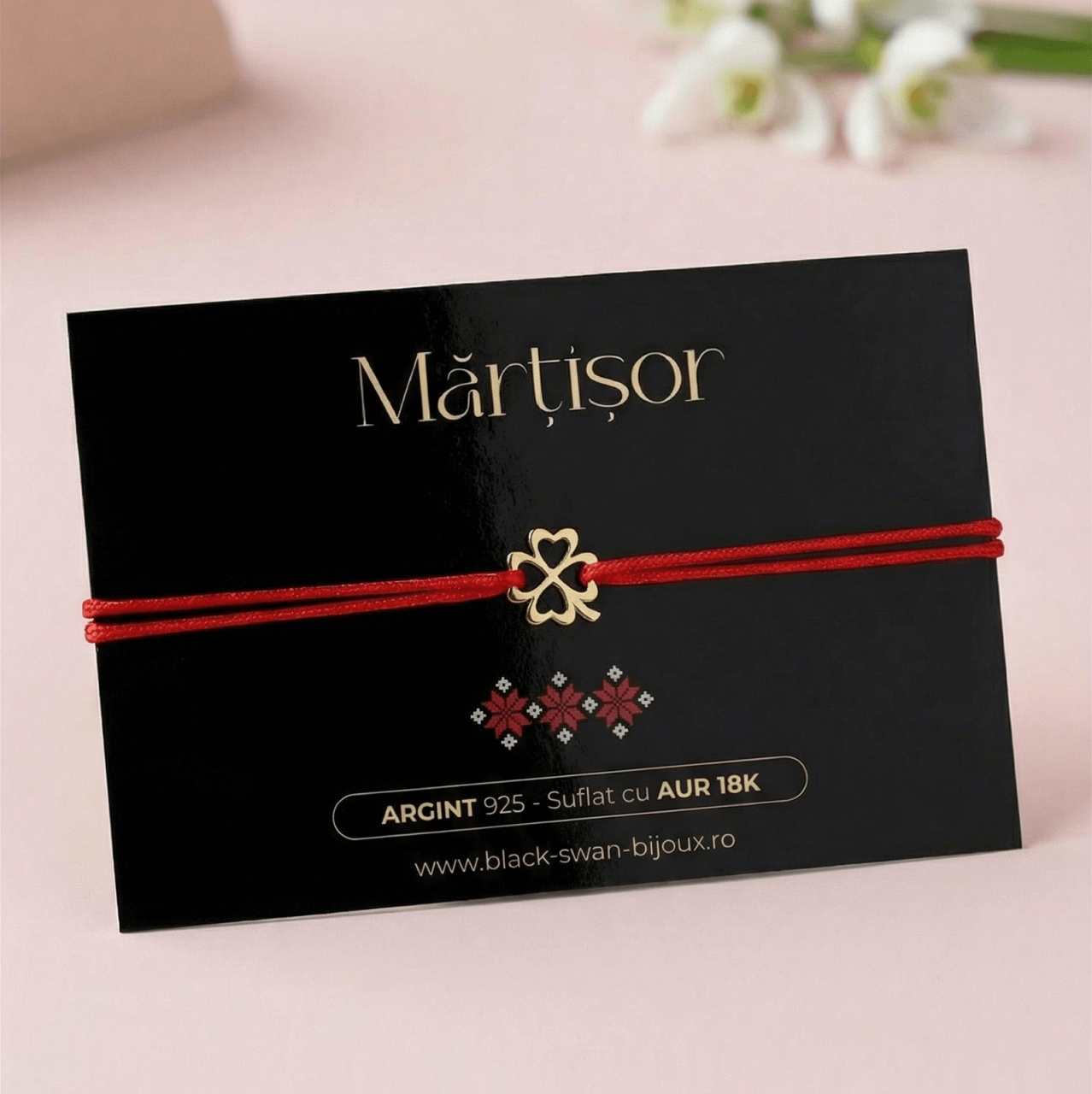 Pachet 5 x Martisor bratara cu snur din Argint 925 suflat cu Aur 18K [4]