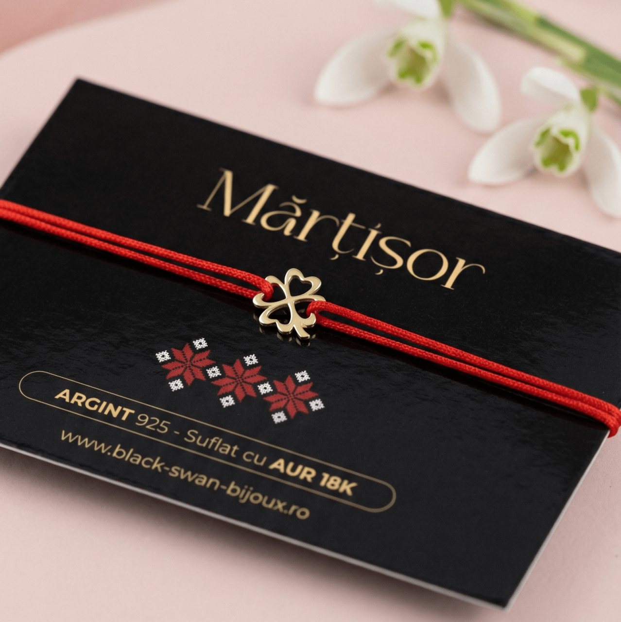 Pachet 3 x Martisor bratara cu snur din Argint 925 suflat cu Aur 18K [5]