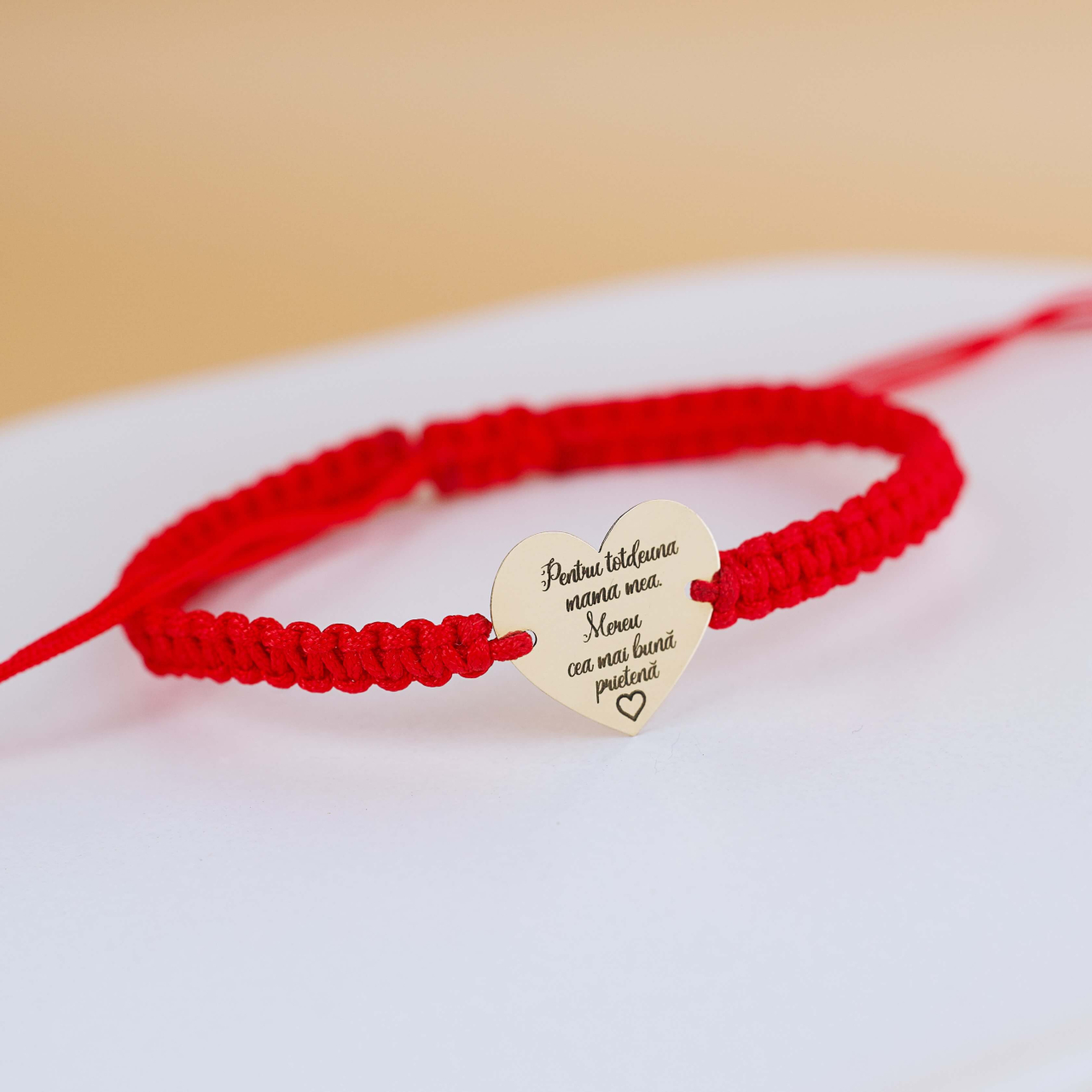 Set Cadou Mama - Fiica - Bratari snur inima din Aur 14K cu mesaj personalizat [3]