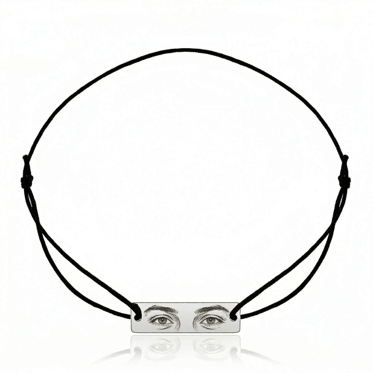 Set bratari cuplu "Eyes of Love" fotogravura ochi pentru el si ea placuta Argint 925 [5]