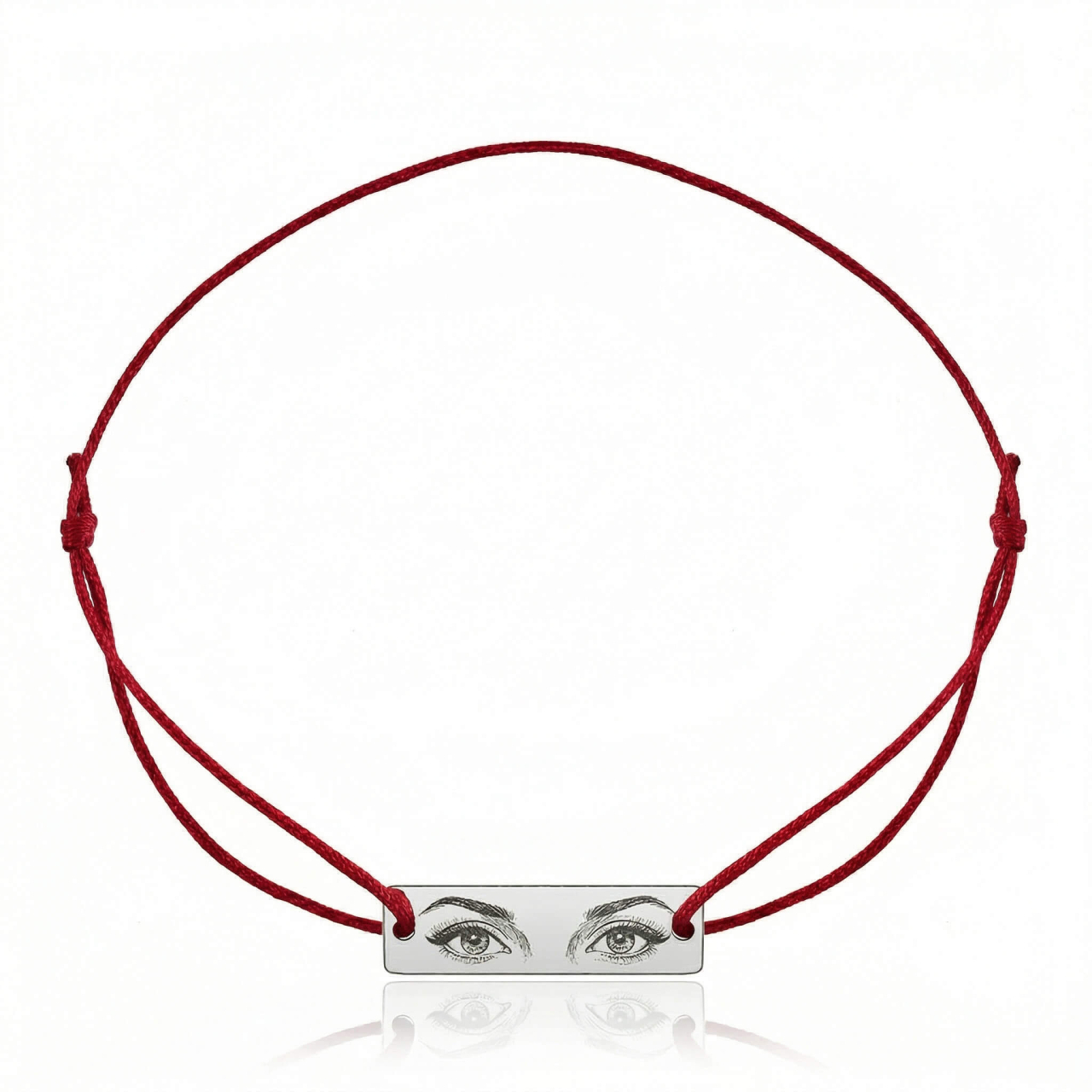 Set bratari cuplu "Eyes of Love" fotogravura ochi pentru el si ea placuta Argint 925 [4]