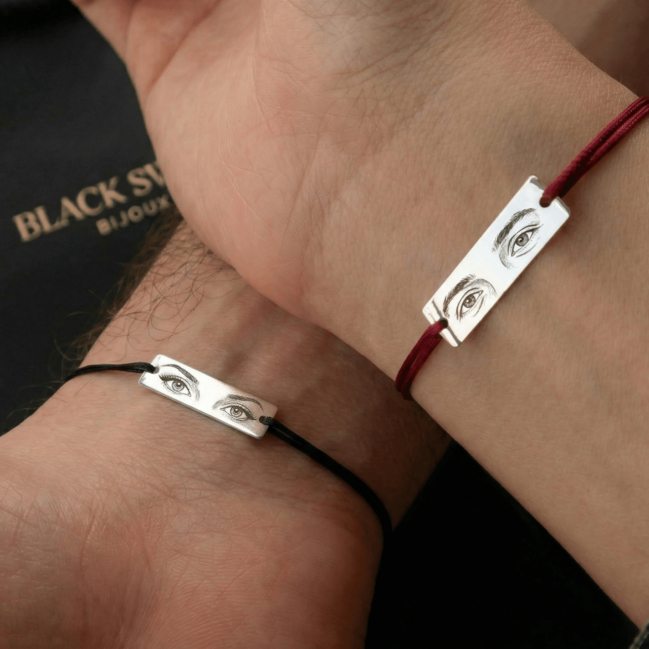 Bratara "Eyes of Love" fotogravura ochi pe placuta Argint 925 [2]