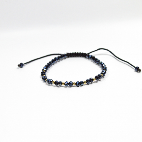 Bratara cu 10 bile din aur 2.5 mm 14K si cristale naturale [3]