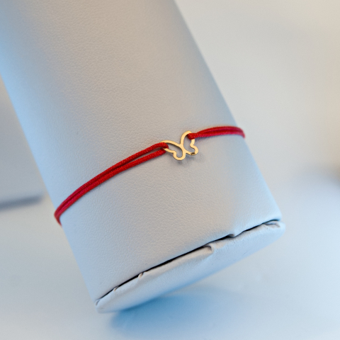 Martisor bratara cu snur Fluturas din aur 14K [2]