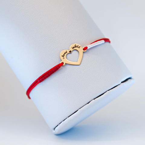 Martisoare Aur 14K - Martisor din aur 14K  pentru mama - Inima din aur gravat 'Mama iubita'