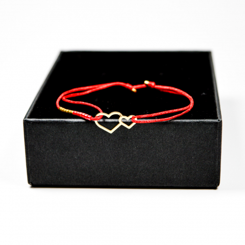Set bratari cu snur si inimioare din aur 14K - Set mama copil [3]