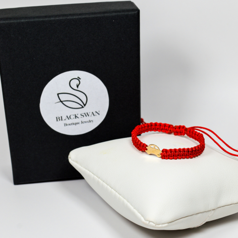 Bratara cu snur rosu bebe - Masinuta din aur 14K [2]