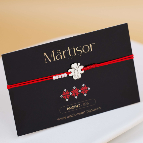 Martisoare - Bratara martisor Argint 925 - Trifoi 4 foi - Primavara Frumoasa!