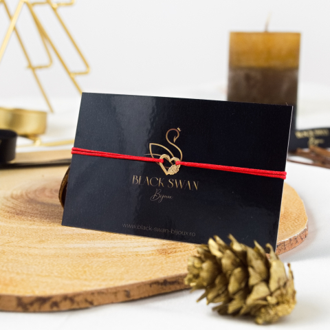 Cadouri Fetite - Bratara snur inima si Hello Kitty din Aur