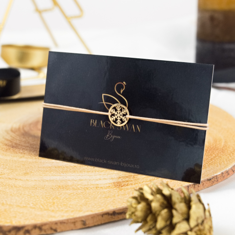 Bratara snur banut fulg de nea din Aur 14K - Winter Edition [3]