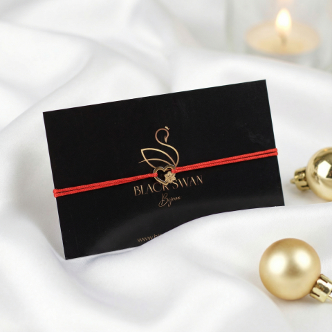 Bratara snur inima si fulg de nea din Aur 14K - Winter Edition [1]