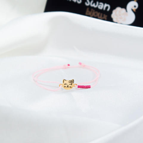 COPII - Bratara snur Hello Kitty din aur 14K si margele MIYUKI