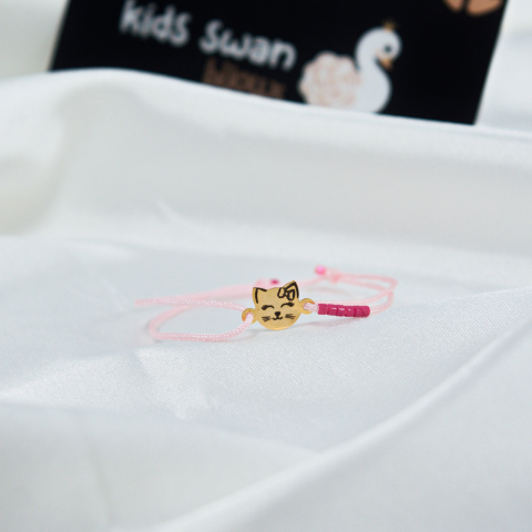Bratara snur Hello Kitty din aur 14K si margele MIYUKI [1]